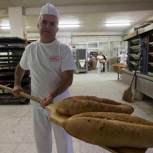 Panadería Rabanillo especialistas mostrando pan de trigo