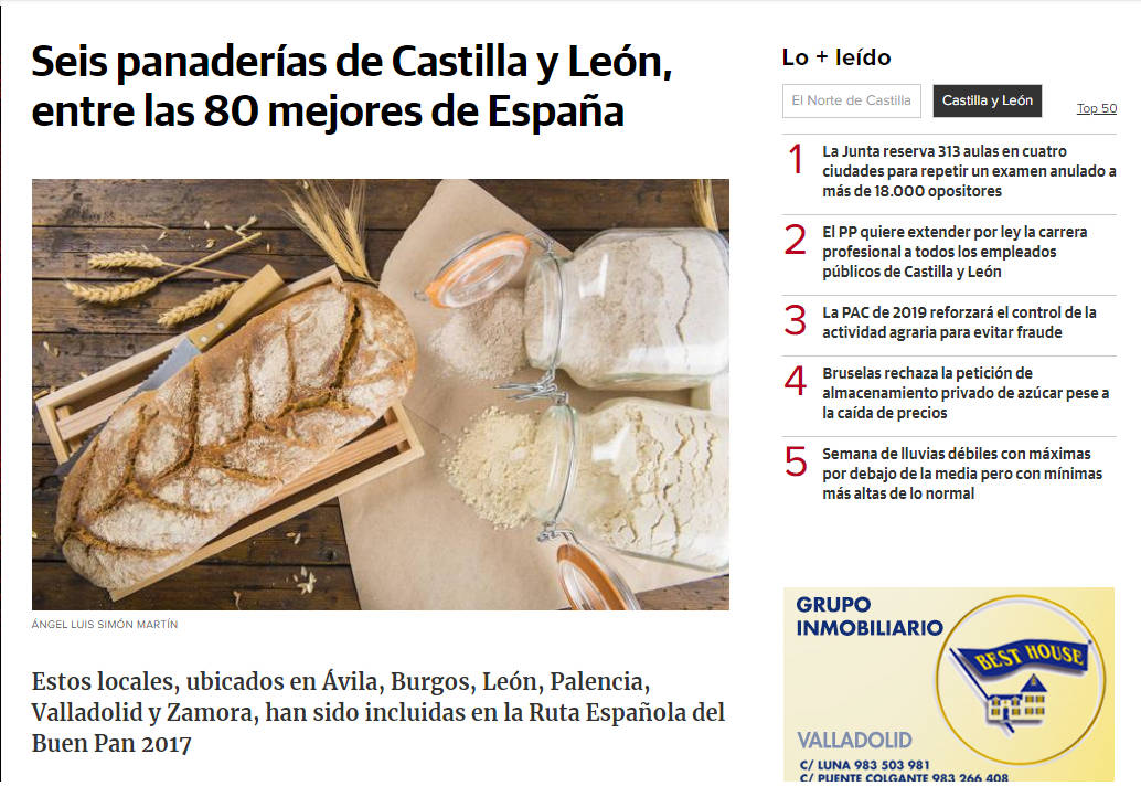 Panadería Rabanillo noticia sobre las seis mejores panaderías de España